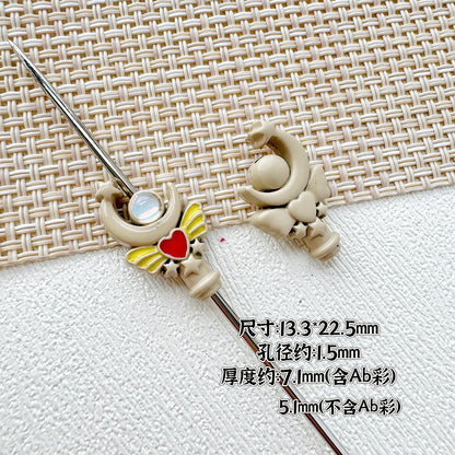 Wand Metal Beads Painted Anime Style Alloy 10pcs 31