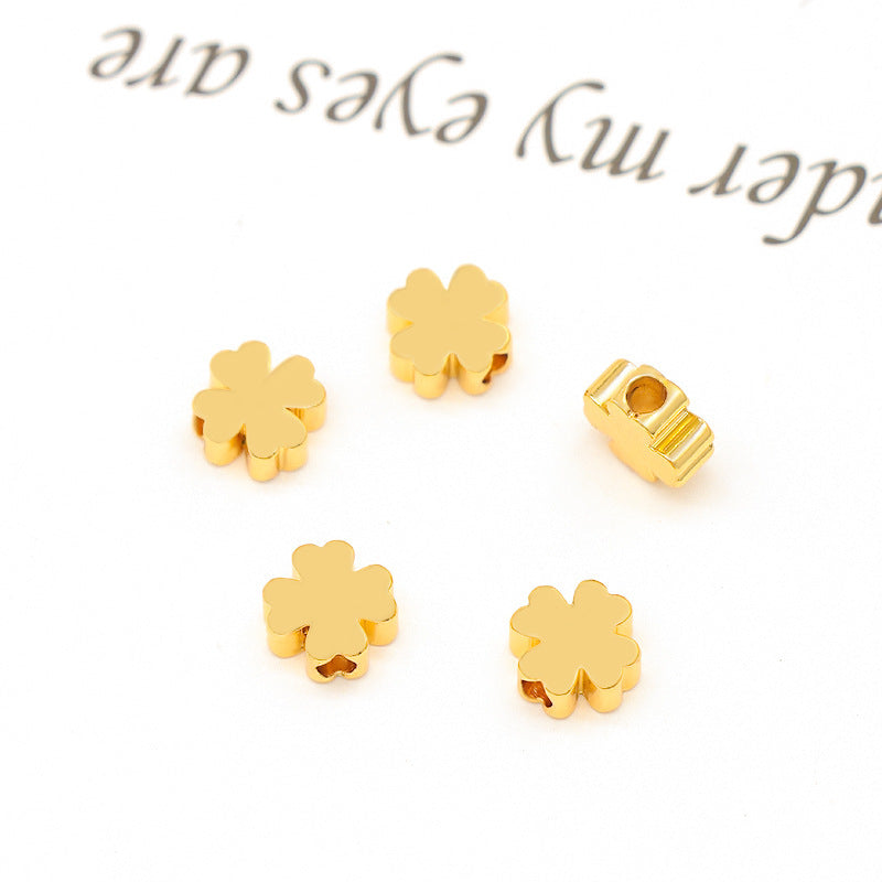 Brass Flat Metal Beads Gold Tone Butterfly Star Heart Circle 50pcs 9