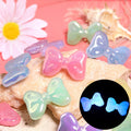 Glow Bow Acrylic Beads 22x31mm Pastel Glow in the Dark 50pcs