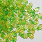 Czech Glass Beads Leaf 18mm Dark Blue Gradient Gold Shimmer 100pcs 14