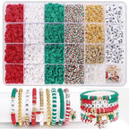 Christmas Heishi Clay Beads 6mm Polymer Festive Colors 1box 2370pcs