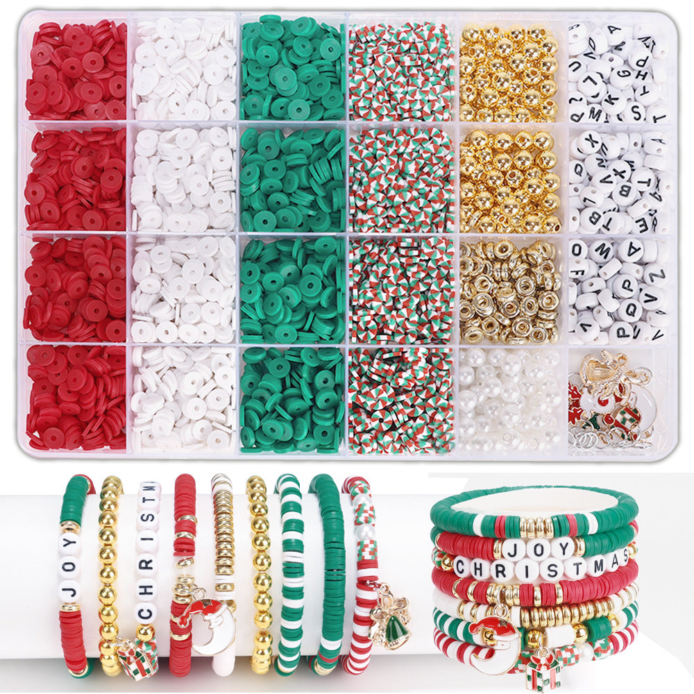 Christmas Heishi Clay Beads 6mm Polymer Festive Colors 1box 2370pcs