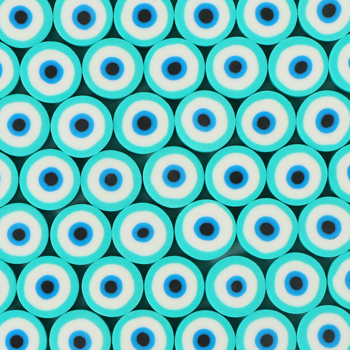 Flat Clay Beads 10mm Evil Eye Polymer Bright Mixed Colors 100pcs 11