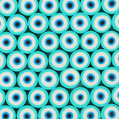 Flat Clay Beads 10mm Evil Eye Polymer Bright Mixed Colors 100pcs 11