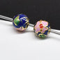 Flower Leaf Pattern Metal Beads 6/8/10mm Colorful Cloisonne Enamel 10pcs 33