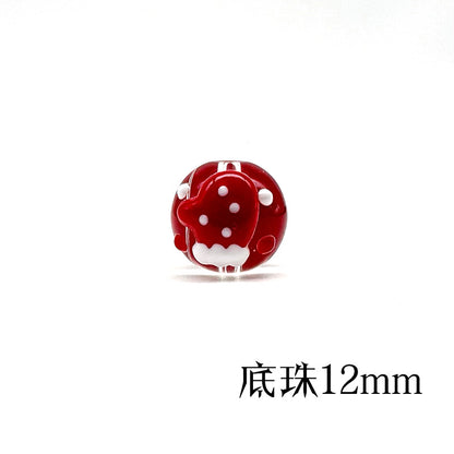Hand Painted Christmas Enamel Glass Beads 12mm 14mm 1pc 8