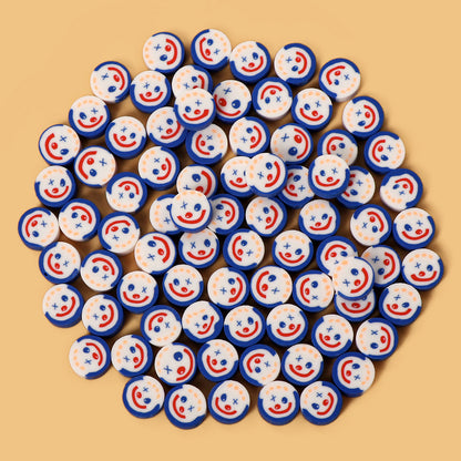 Flat Clay Beads 10mm Clown Anime Colorful Polymer 100pcs 3