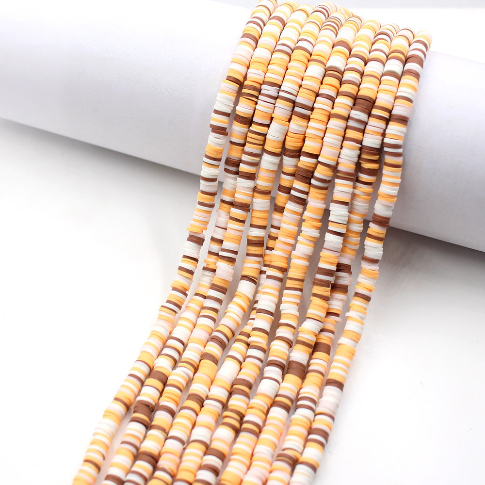 Flat Disc Clay Beads 6mm Colorful Matte Polymer 10strands 25