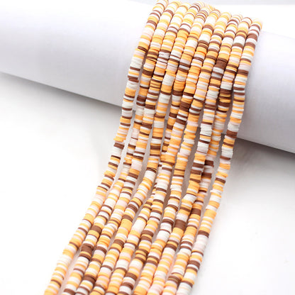 Flat Disc Clay Beads 6mm Colorful Matte Polymer 10strands 25
