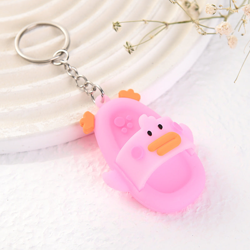 Cartoon Slipper Keychain PVC Soft Adhesive Colorful 5.9cm 9