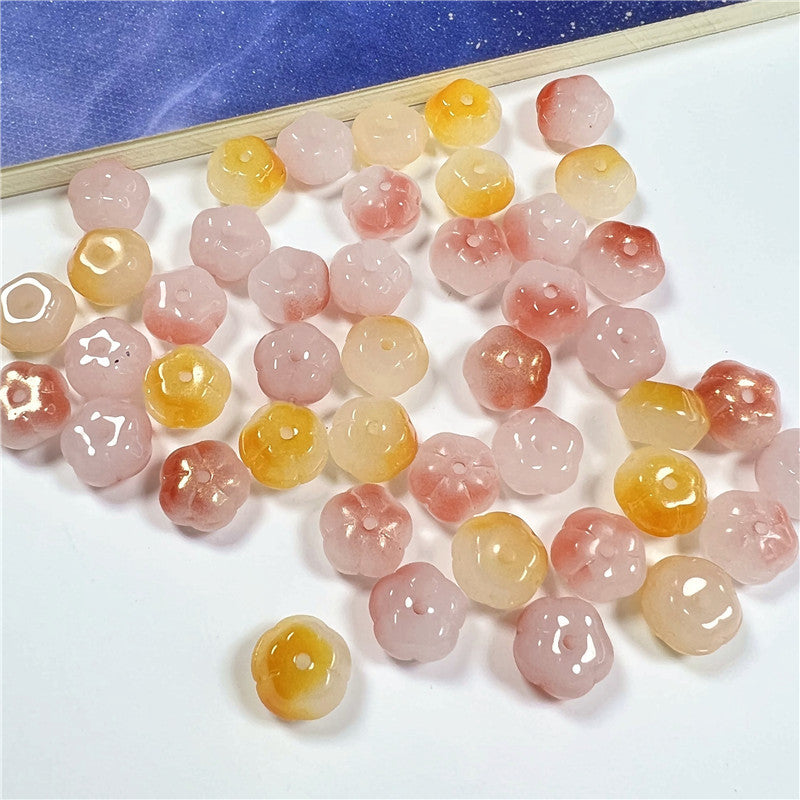 Czech Glass Beads Pumpkin 8mm x 6mm Green Jade Color 50pcs 2