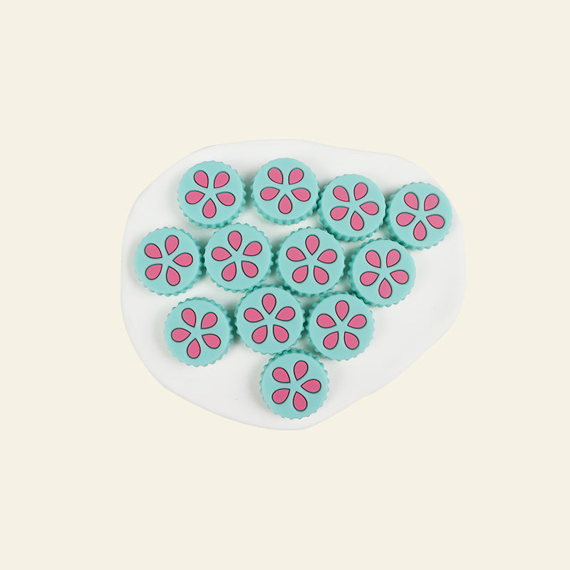 Silicone Focal Beads Petal Cookies Floral Cut Out Design 20pcs 12