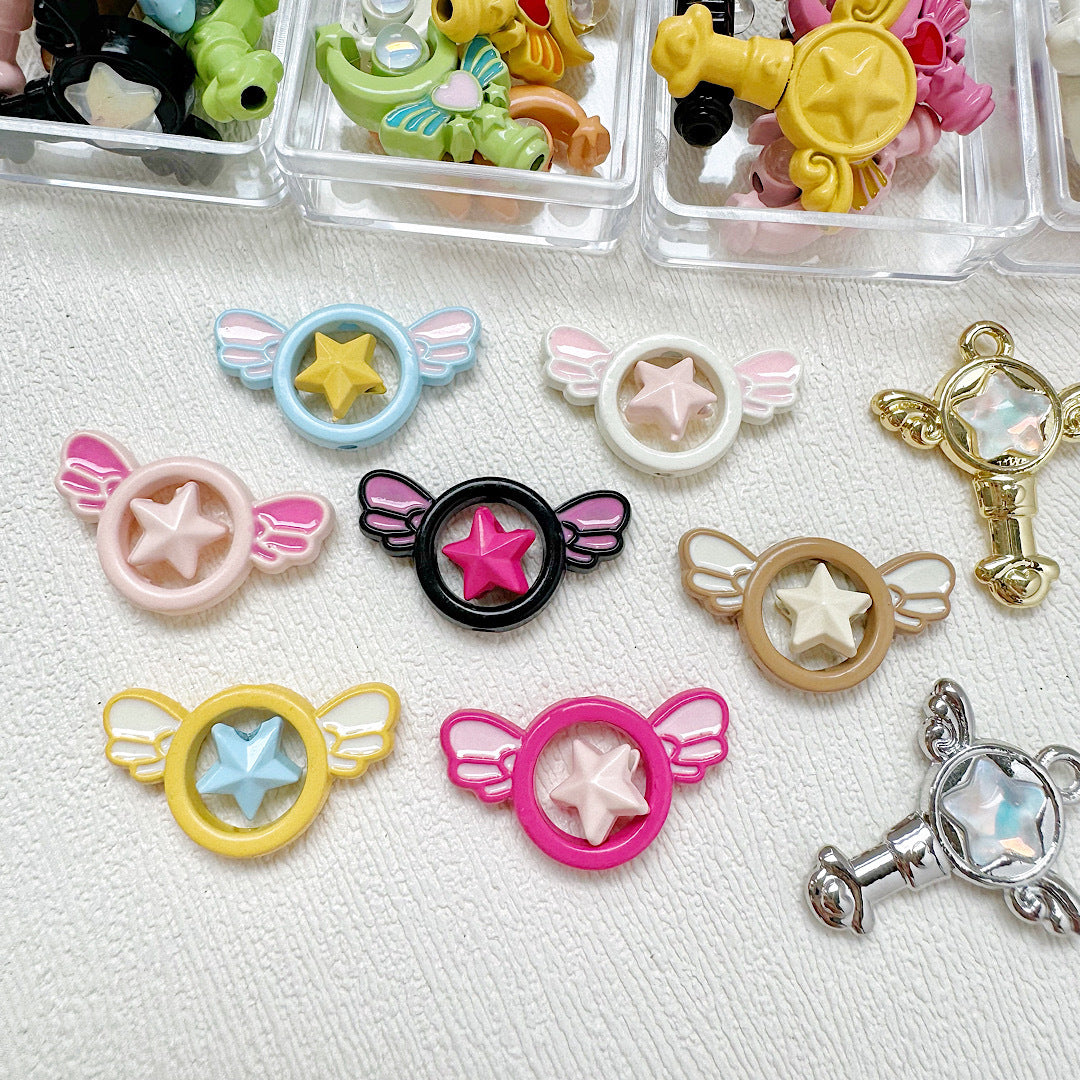 Wand Metal Beads Painted Anime Style Alloy 10pcs 2