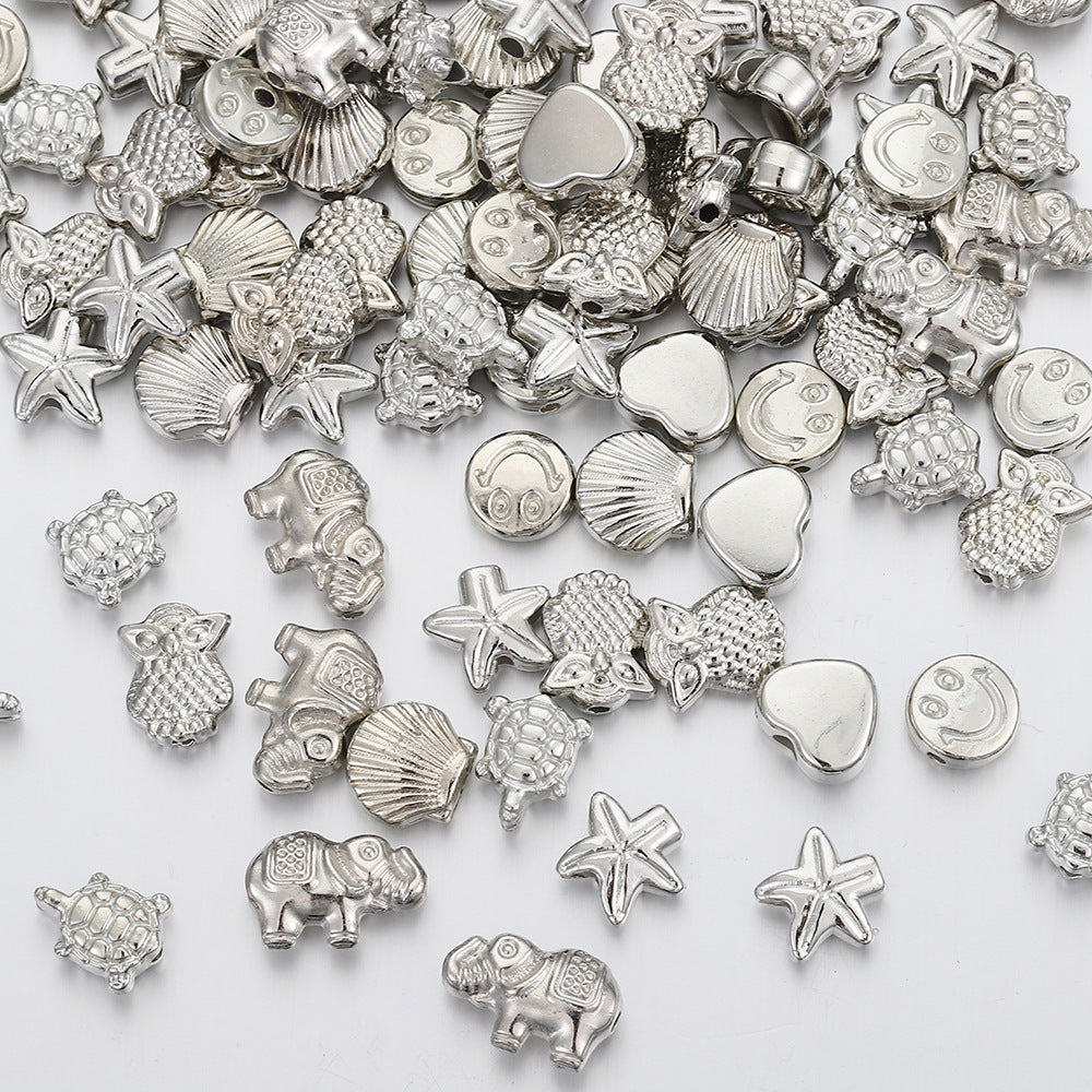 Creature Series Acrylic Beads CCB Plastic Metallic Gold Silver 100pcs 3