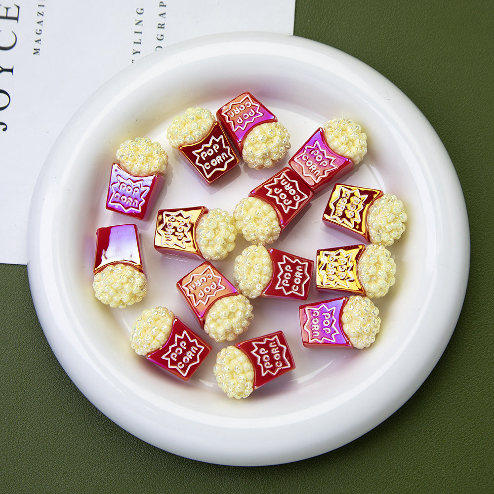 Popcorn Resin Beads 26mm Glossy Textured 10pcs 7