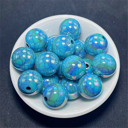 Plated Round Acrylic Beads 16mm UV Crackle Imitation 100pcs 9