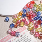 Clear Round Acrylic Beads 10mm Candy Swirl Pattern 100pcs 5