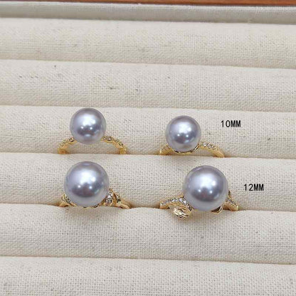 Purple Pearl Glass Beads 10mm 12mm Imitation Lustrous Round 5pcs 2