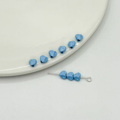 Heart Metal Beads 5mm Baking Painted Glossy Alloy 30pcs 16