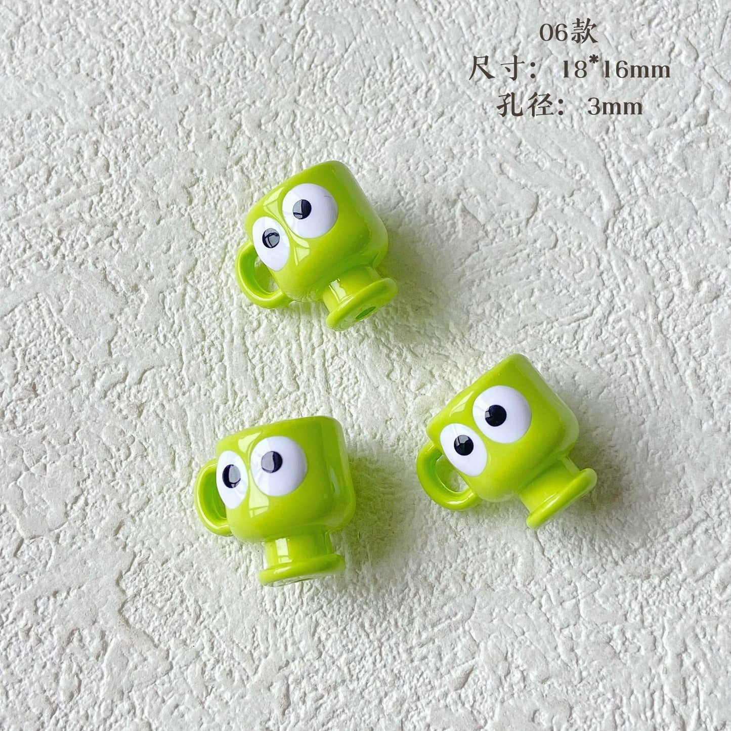 Personification Cup Acrylic Beads 18mm Enamel Glossy 6pcs 8