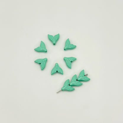 Mermaid Tail Metal Beads 10mm Pastel Painted Scales 20pcs 14