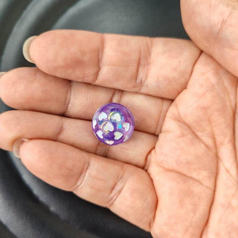Glow In The Dark Heart Acrylic Beads 16mm Enamel Plating 100pcs 8