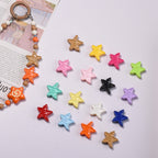 Colorful Recessed Star Acrylic Beads 17mm Mixed Colors 20pcs 15