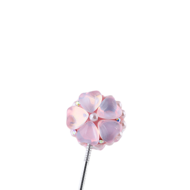 Moonstone Five-Petal Flower Clay Beads 19mm Opalescent 5pcs 4