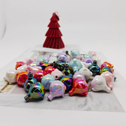 UV Plating Piggy Acrylic Beads 25mm Glossy Colorful 50pcs 4