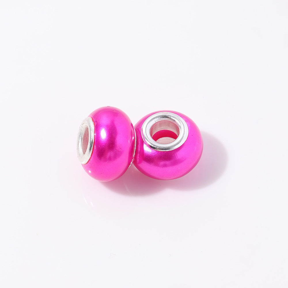 ABS Plastic Donut Spacer Beads 9*14mm Imitation Pearl 100pcs 5
