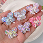 Star Glitter Butterfly Resin Beads 27mm Translucent Sparkle 2pcs 3
