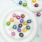 Painted Square Acrylic Beads 14mm Diamond Faceted Mixed Colors 10pcs 3