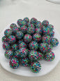 Rhinestone Bubblegum Beads 20mm Color-Mixing Resin Sparkle 50pcs 11