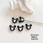 Baking Painted Black and White Metal Beads Quirky Shapes 10pcs 21