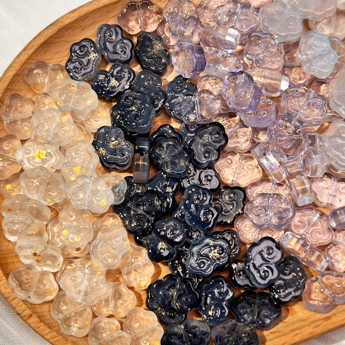 Czech Glass Beads Flower 9 13mm Imitation Jade Jelly Colors 30pcs 2