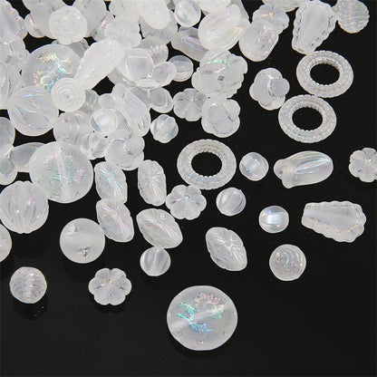 Semi-transparent Frosted Acrylic Beads Matte Finish Mixed Shapes 3