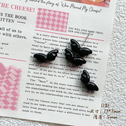 Chubby Wing Metal Beads 17mm Glossy Enamel Finish 10pcs 16