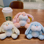 Plush Rabbit Couple Keychain Soft Pastel Bunny Charm 2