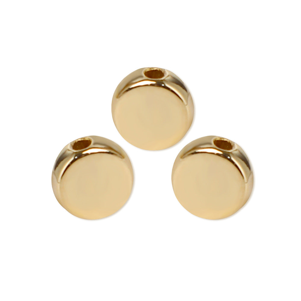 Smooth Flat Round CCB Plastic Acrylic Beads 6mm Metallic Gold 200pcs 4