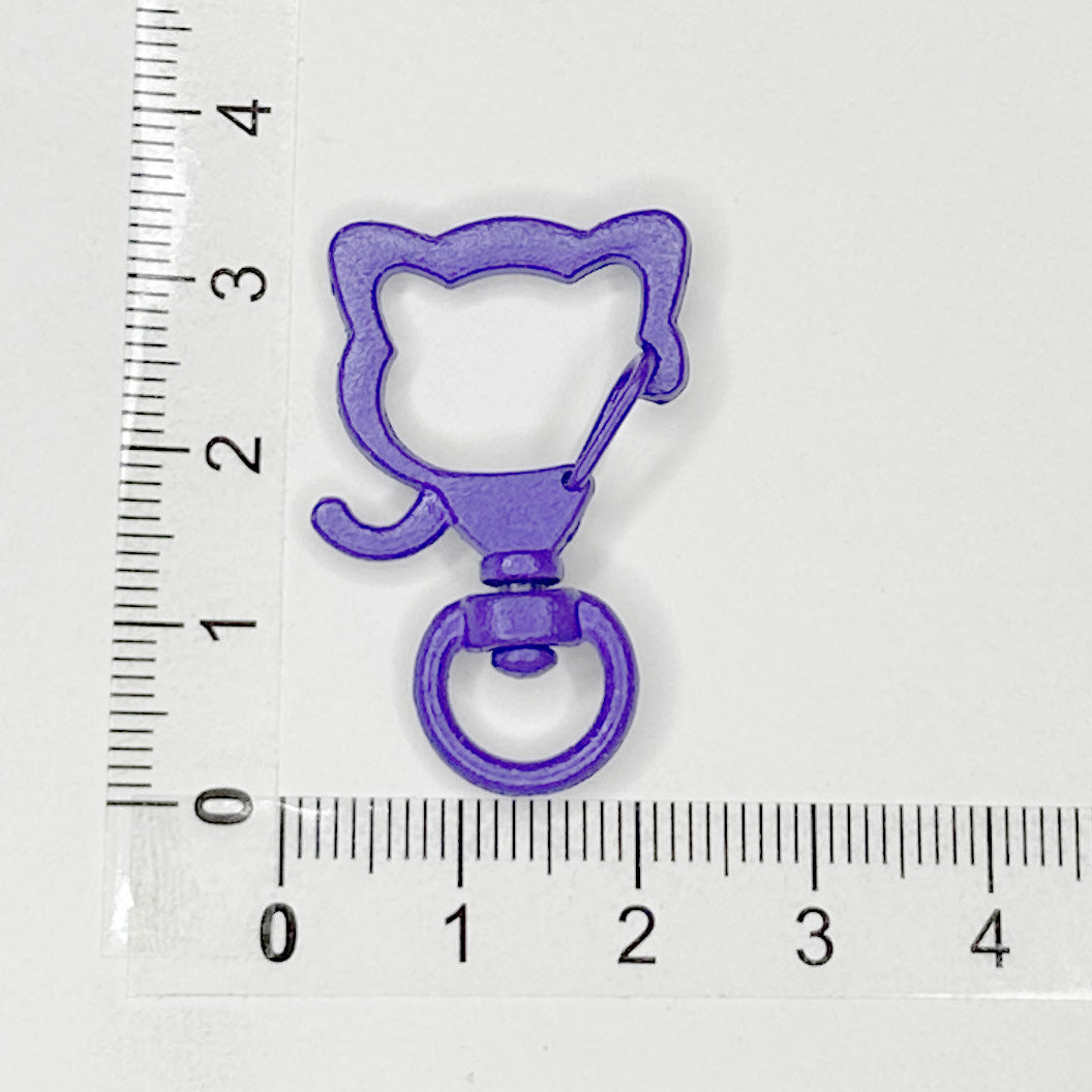 Zinc Alloy Puppy Head Keychain Clasps Spray Painted 35mm 20pcs 18