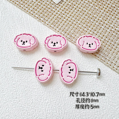 Puppy Butterfly Metal Beads 14mm 12mm Glossy Baked Finish 10pcs 7