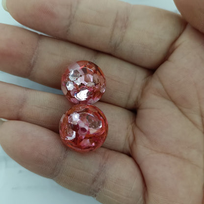 Shimmer Filled Round Acrylic Beads 16mm Colorful Mixed 50pcs 9