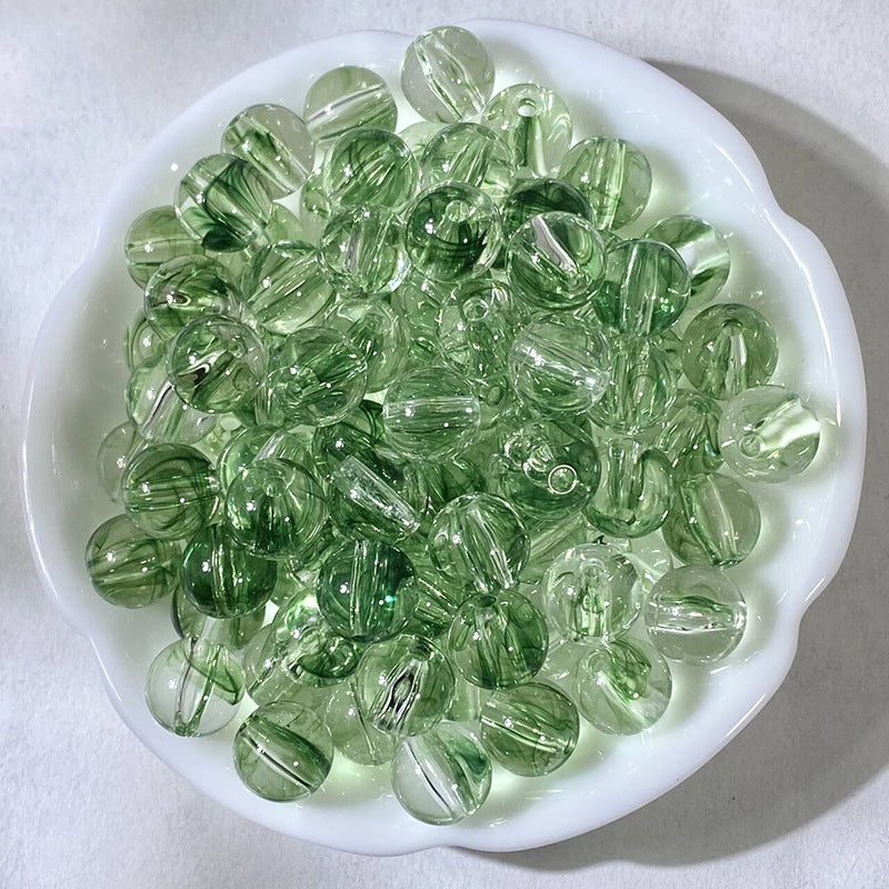 Imitation Crystal Resin Beads 10mm Round Glossy Gradient 100pcs 7