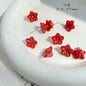 Lampwork Glass Beads Lily Flower 8mm 13mm Gilded Details 8pcs 9