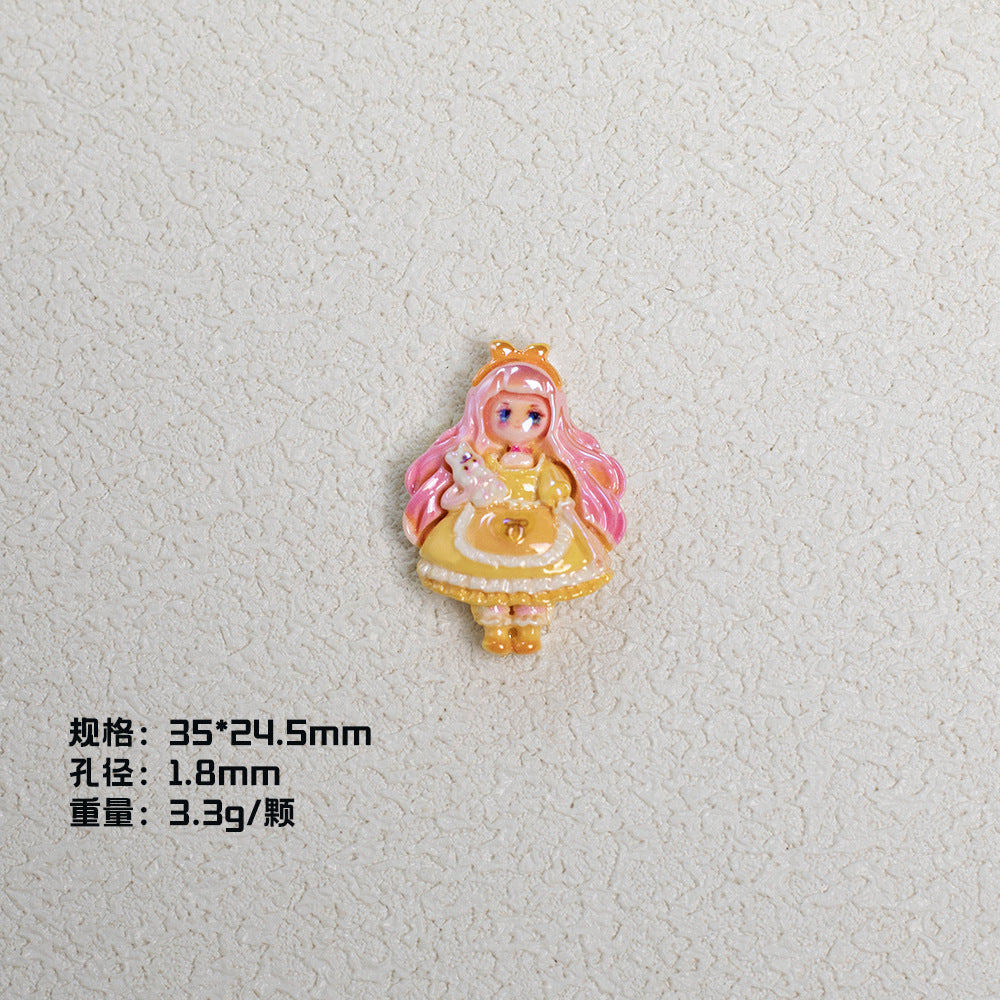 Plating Princess Lolita Series Resin Beads Glossy Pastel Colors 10pcs 8
