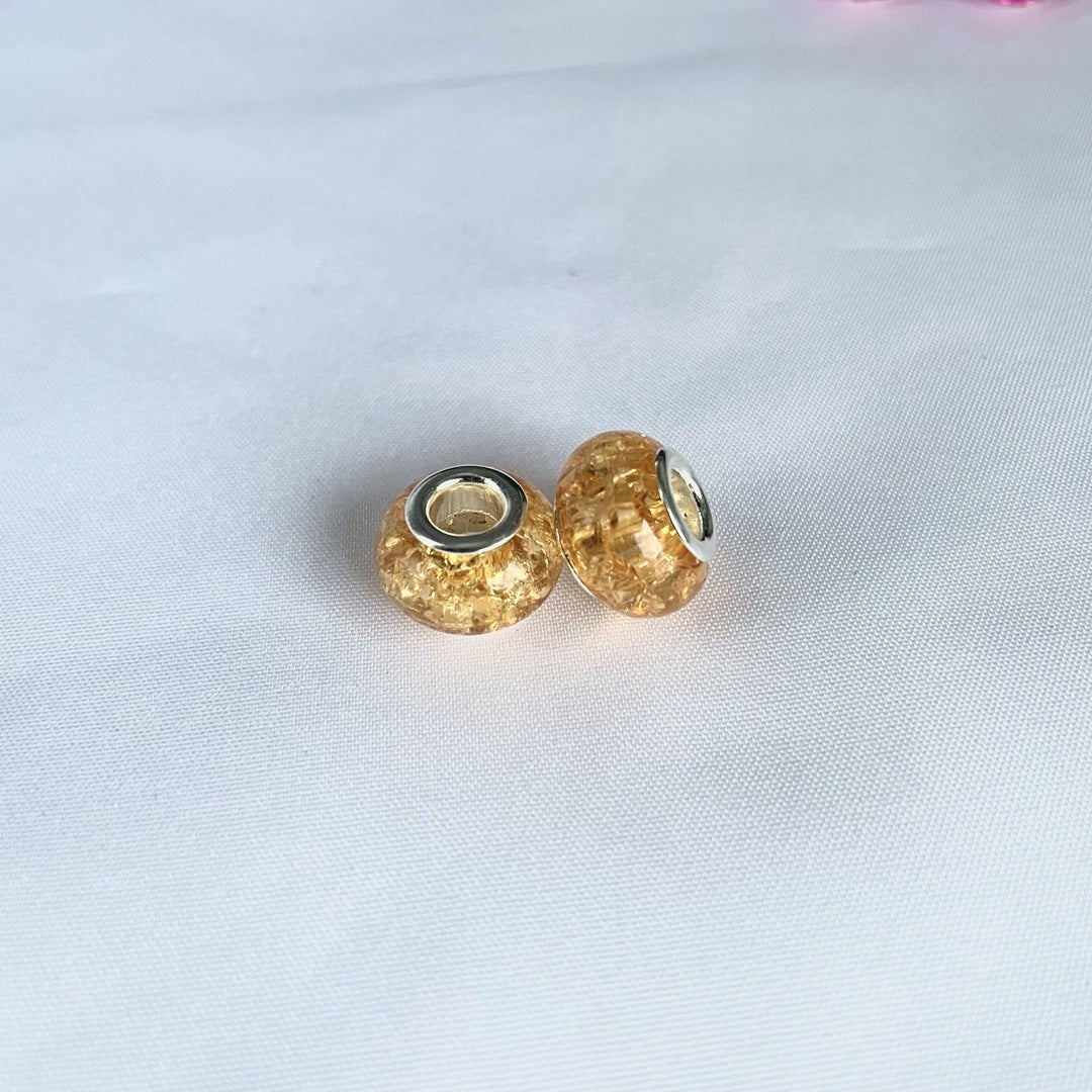 Acrylic Spacer Beads 14mm Crackle Large Hole 50pcs 21