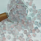 Transparent Sugar Cube Glass Beads 7mm Frosted Pastel 50pcs 16