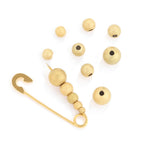 Stainless Steel Round Metal Beads 3-8mm Matte Color Retaining 50pcs 4