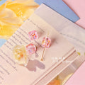 Lampwork Glass Beads Cube 10mm Blooming Colors Glossy 10pcs 6