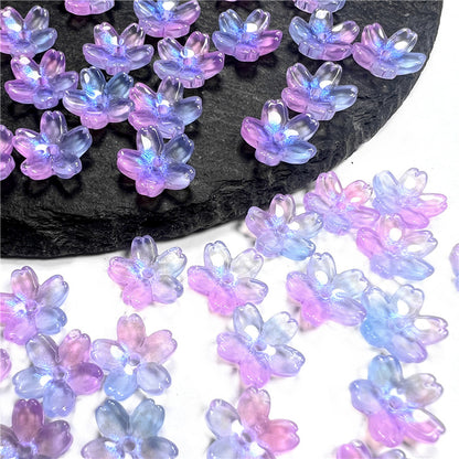 Czech Glass Beads Cherry Blossom 10mm Iridescent Pastel 50pcs 28